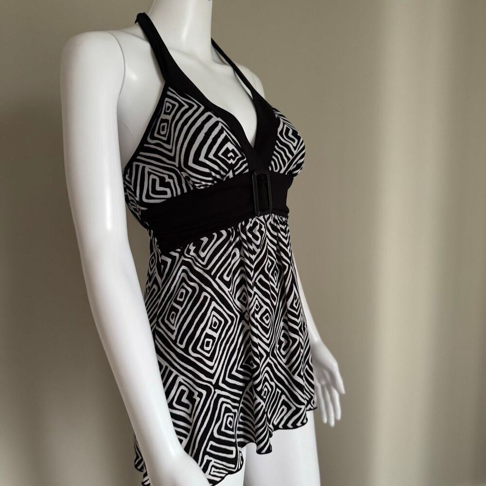 Y2K 2000’s BCX Halter Neck Baby Doll Going Out Top With Belt Detail & Tie Back